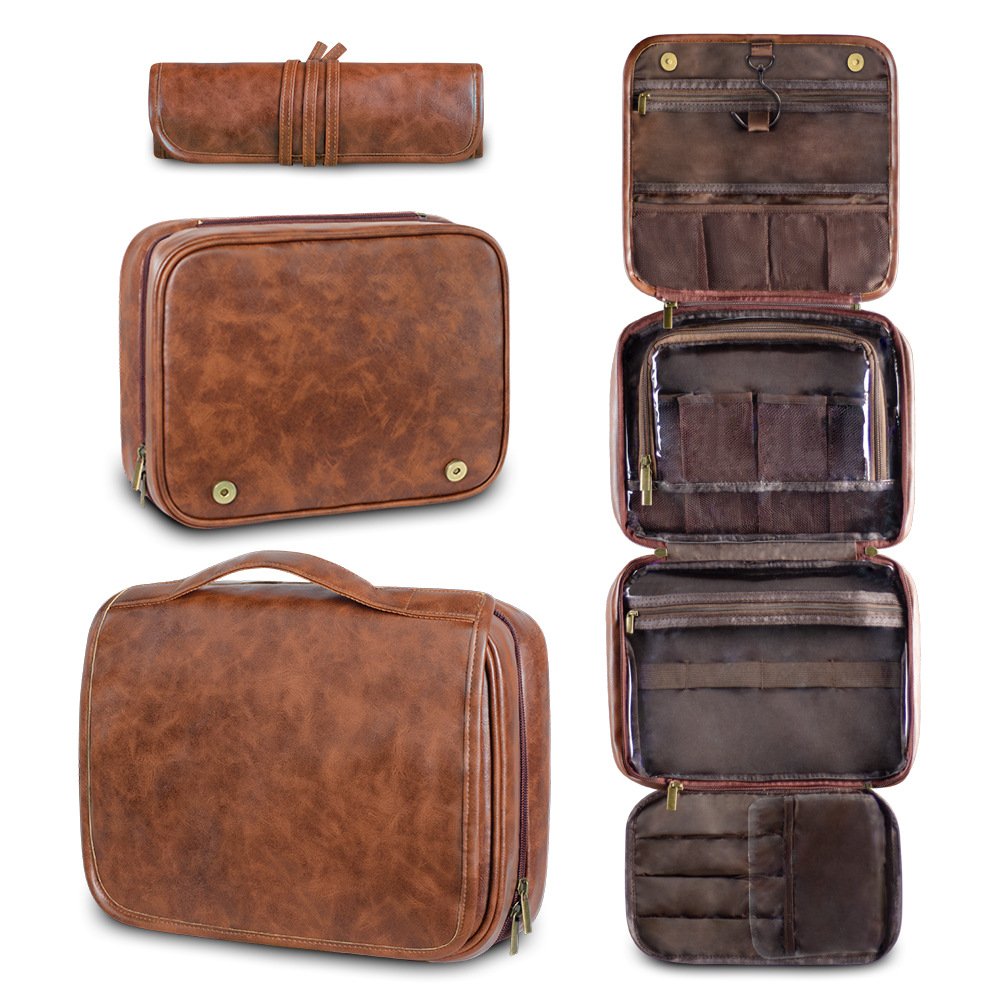 Men's Travel Hygiene PU Leather Storage Bag - Image 6