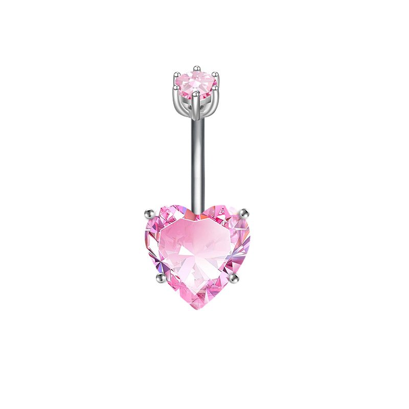Cool Peach Heart Belly Button Ring Jewelry - Image 9