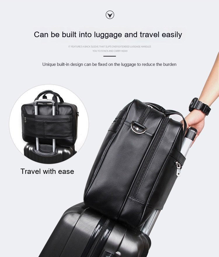Real Napa Leather Briefcase Handbag for Men - Image 6