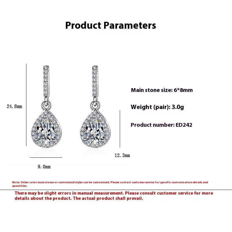 Modern Drop Shape Ear Studs Zircon Earrings - Image 7
