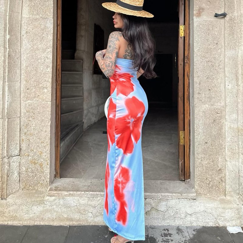 Hip Slim Slit Tube Dress Summer Party Beach - Image 8