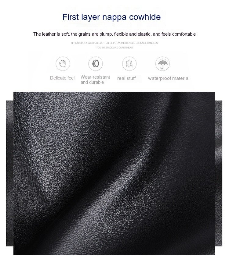 Real Napa Leather Briefcase Handbag for Men - Image 9