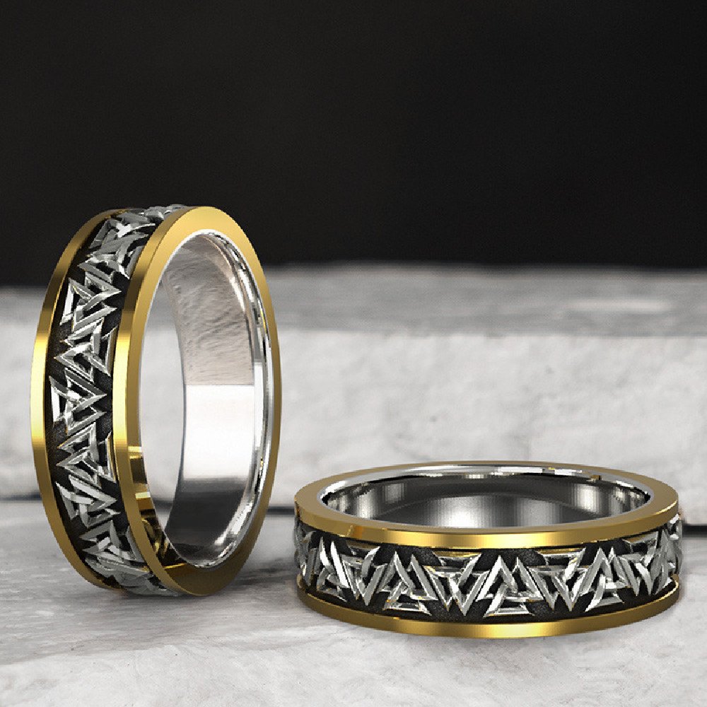 Viking Knot Stylish Silver Bronze Male Ring - Image 4