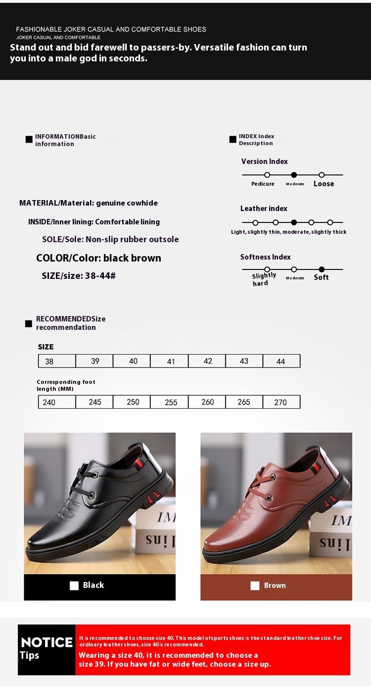 Soft Leather Casual Round Toe Leather Shoes - Image 5
