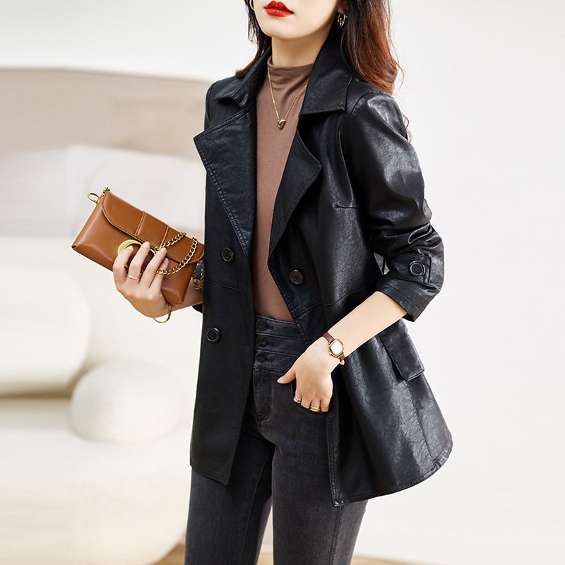 Spring & Fall Medium Ladies Sheepskin Coat - Image 3