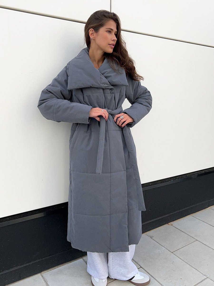 US/EU Cut Wide Warm Long Collar Coat Jacket - Image 4