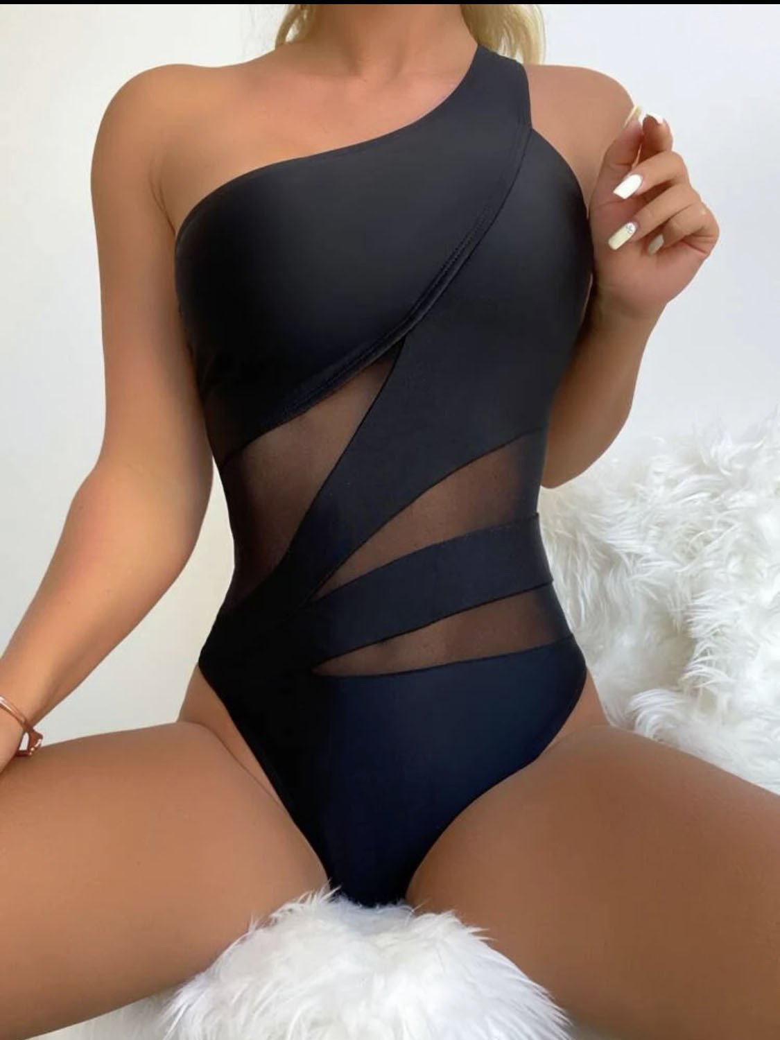 Women's One-Shoulder Solid Swimsuit Bikini - Image 4