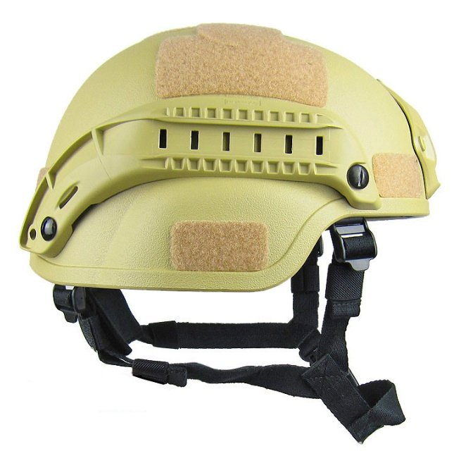 Tan Helmet with Side Accessory Attachments - Image 5
