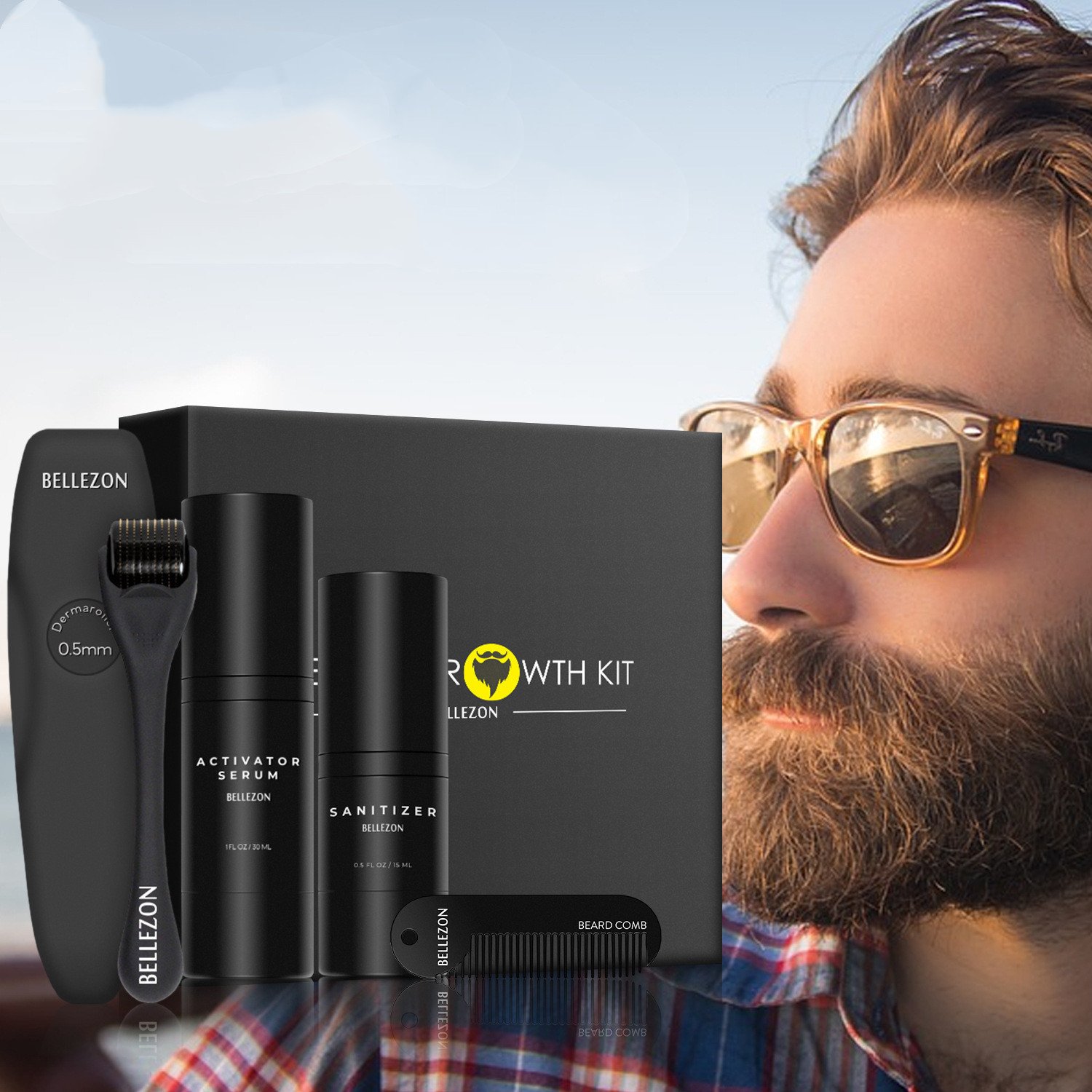 Beard Growth Liquid Beard Care Grooming Set