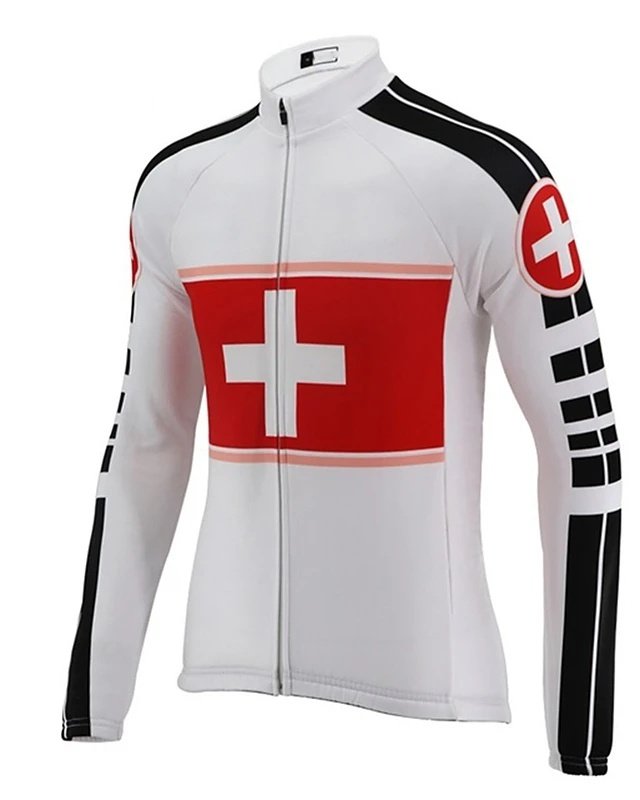 Swiss Flag Long Sleeve Cycling Jersey