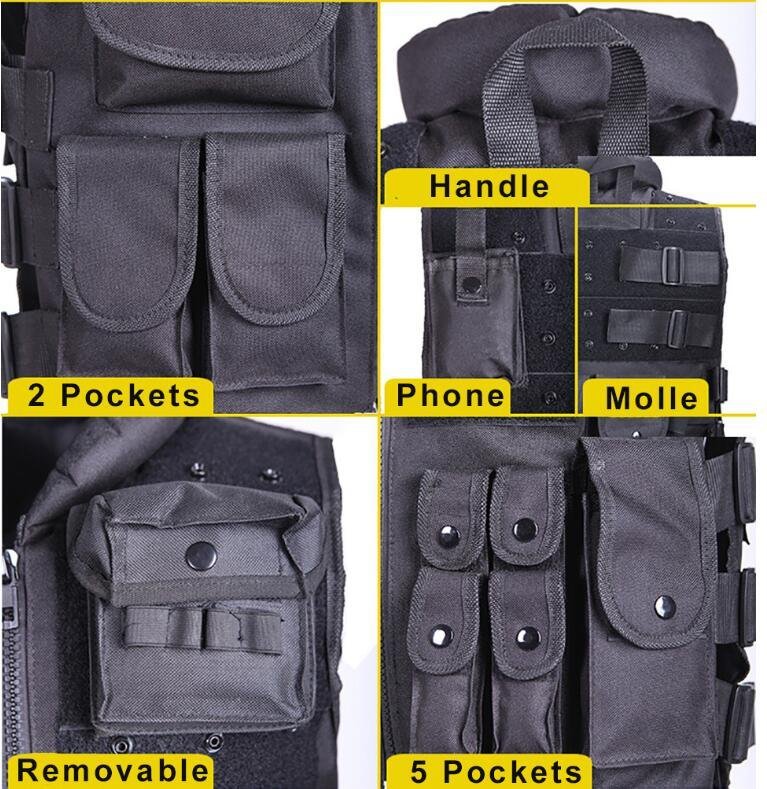 Men's Tactical-Military Hunting Black Vest - Image 7