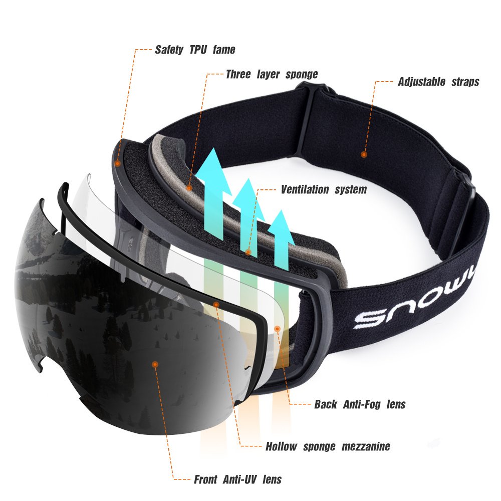Double-Layer Anti-Fog Ski Goggles SNOWLEDGE - Image 10