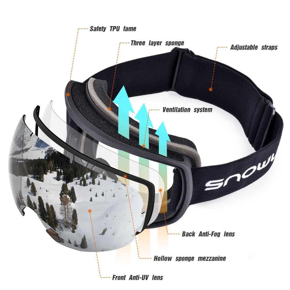 Double-Layer Anti-Fog Ski Goggles SNOWLEDGE - Image 8