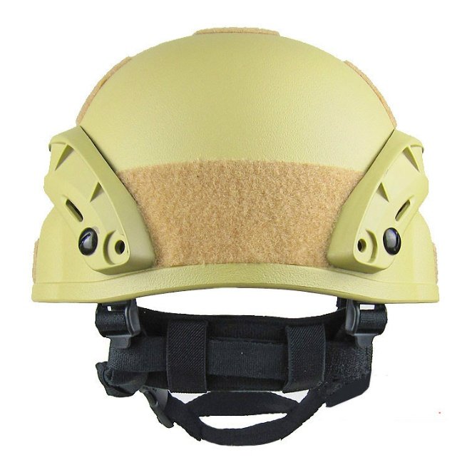 Tan Helmet with Side Accessory Attachments - Image 3
