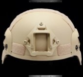 Tan Helmet with Side Accessory Attachments - Image 4