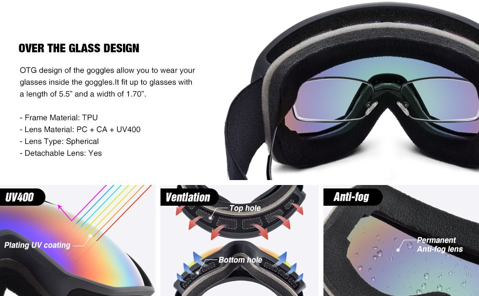 Double-Layer Anti-Fog Ski Goggles SNOWLEDGE - Image 4
