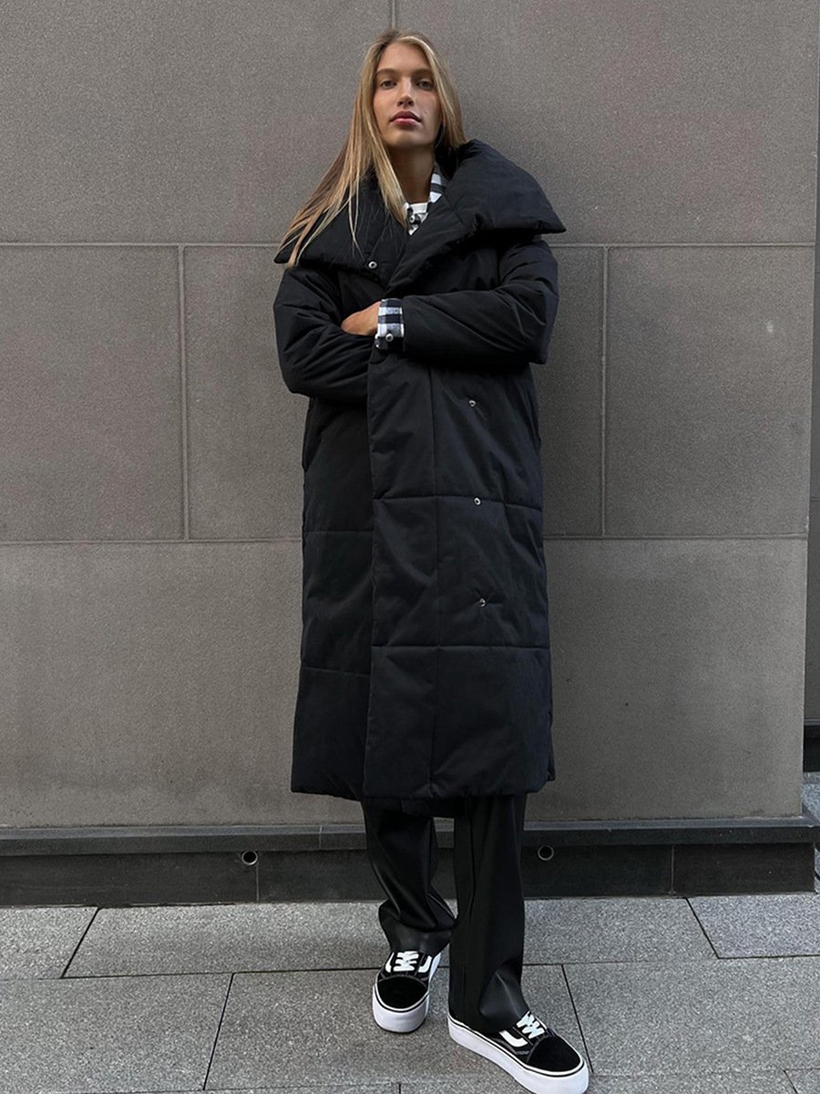 US/EU Cut Wide Warm Long Collar Coat Jacket - Image 2