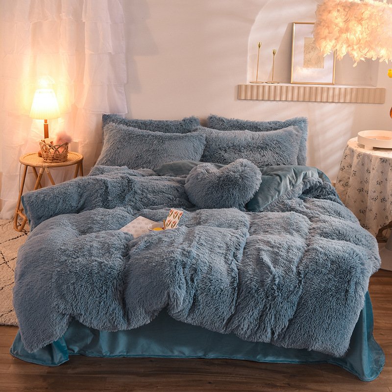 Winter Plush Fleece Bedding Set Queen King - Image 8