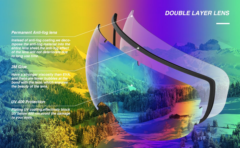Double-Layer Anti-Fog Ski Goggles SNOWLEDGE - Image 3