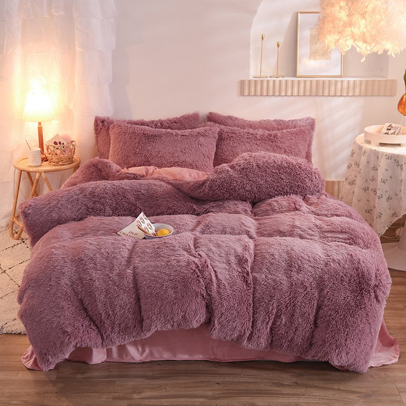 Winter Plush Fleece Bedding Set Queen King - Image 9