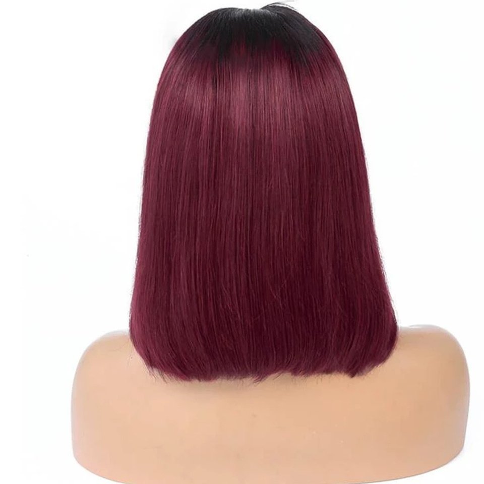 Short Straight Colored Bob Human Hair Wig - Image 3