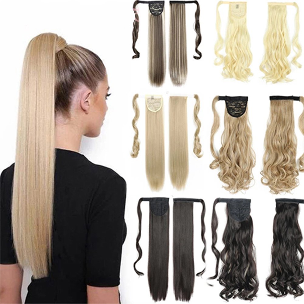 Heat Safe Straight Wrap Ponytail Extension