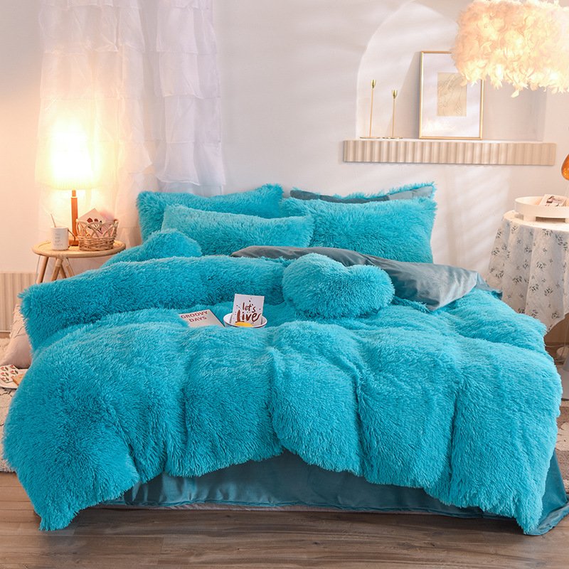 Winter Plush Fleece Bedding Set Queen King - Image 4