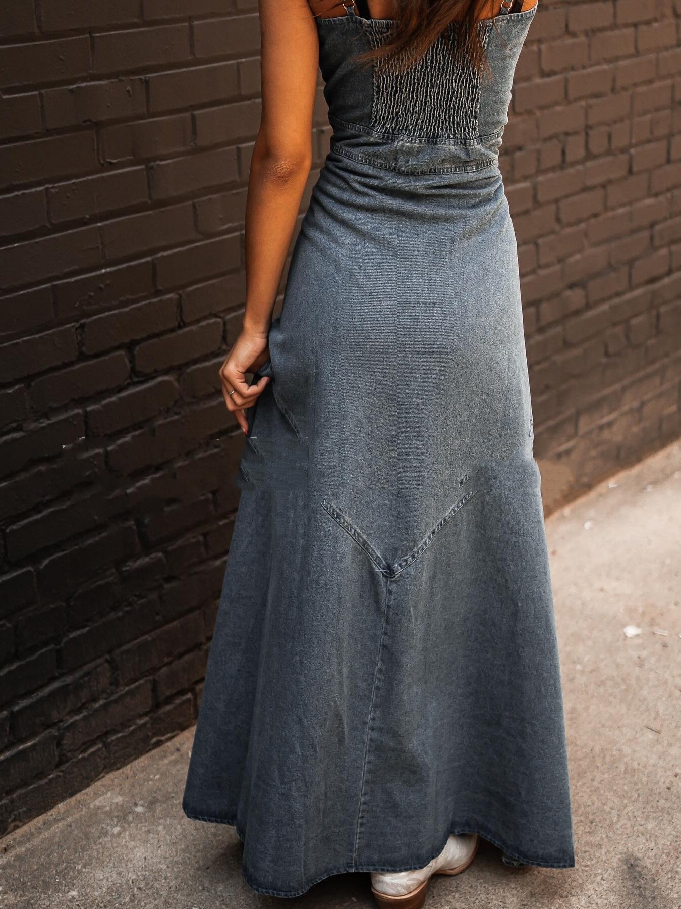 Vintage Denim Swing Dress for Summer Women - Image 2