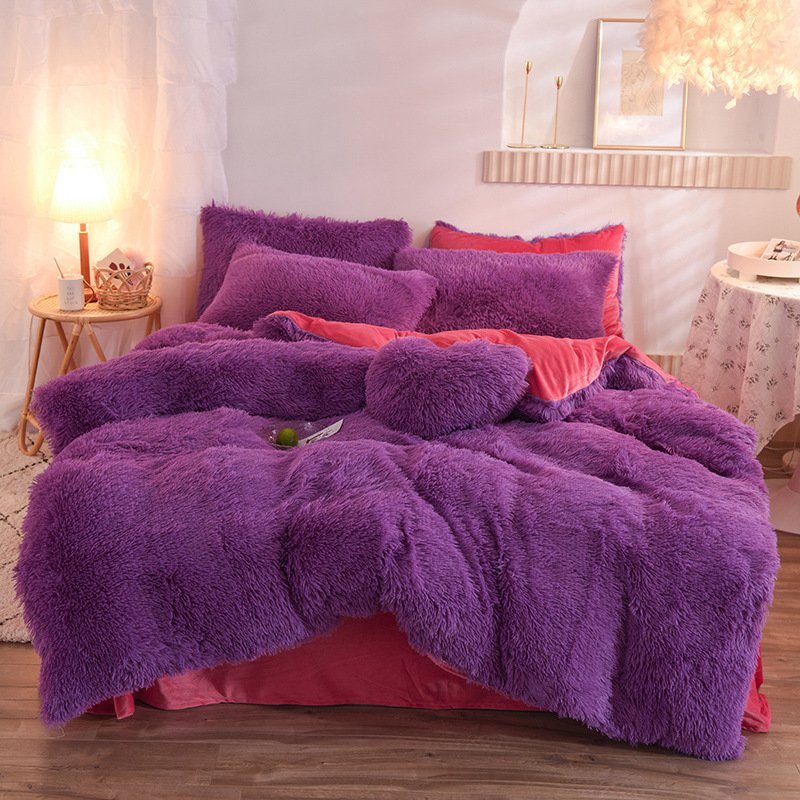 Winter Plush Fleece Bedding Set Queen King - Image 10