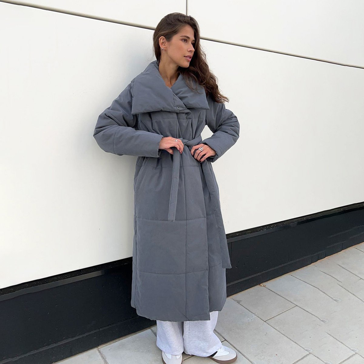 US/EU Cut Wide Warm Long Collar Coat Jacket - Image 7