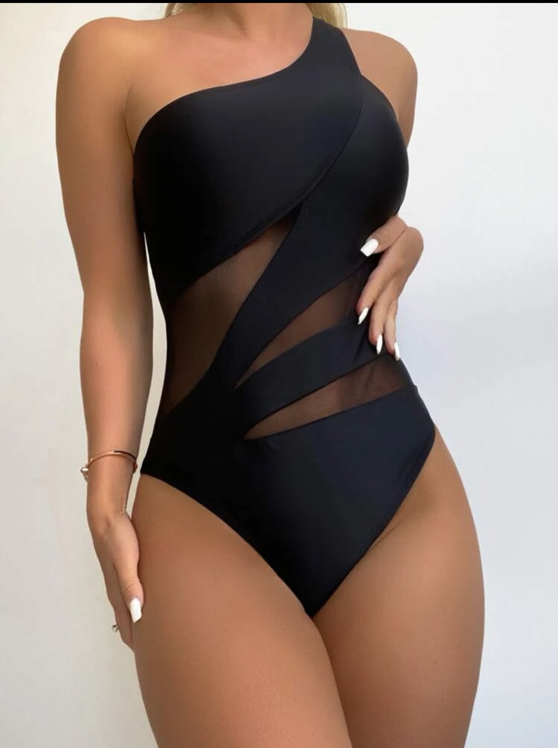 Women's One-Shoulder Solid Swimsuit Bikini - Image 6