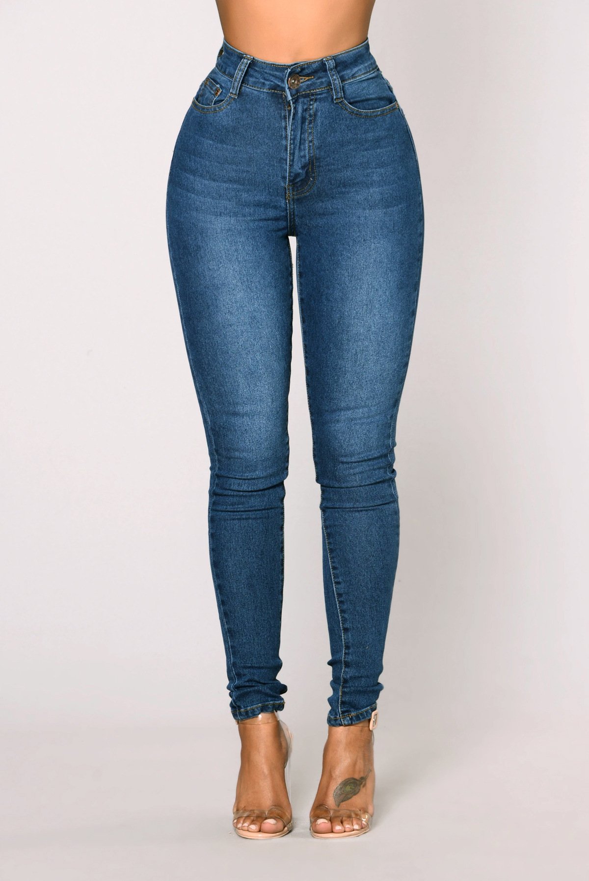 Cool High Waist Stretch HipLift Denim Pants - Image 7