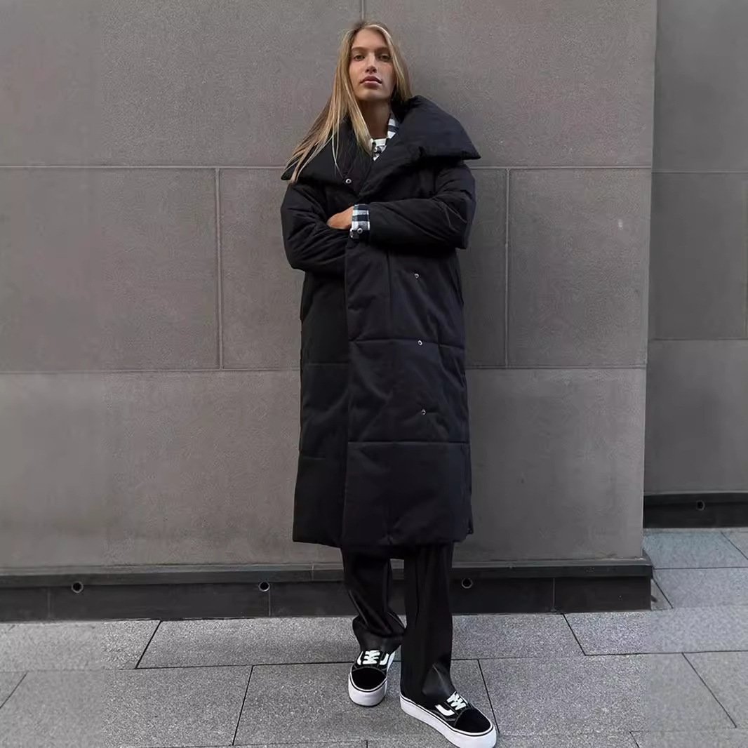 US/EU Cut Wide Warm Long Collar Coat Jacket - Image 3