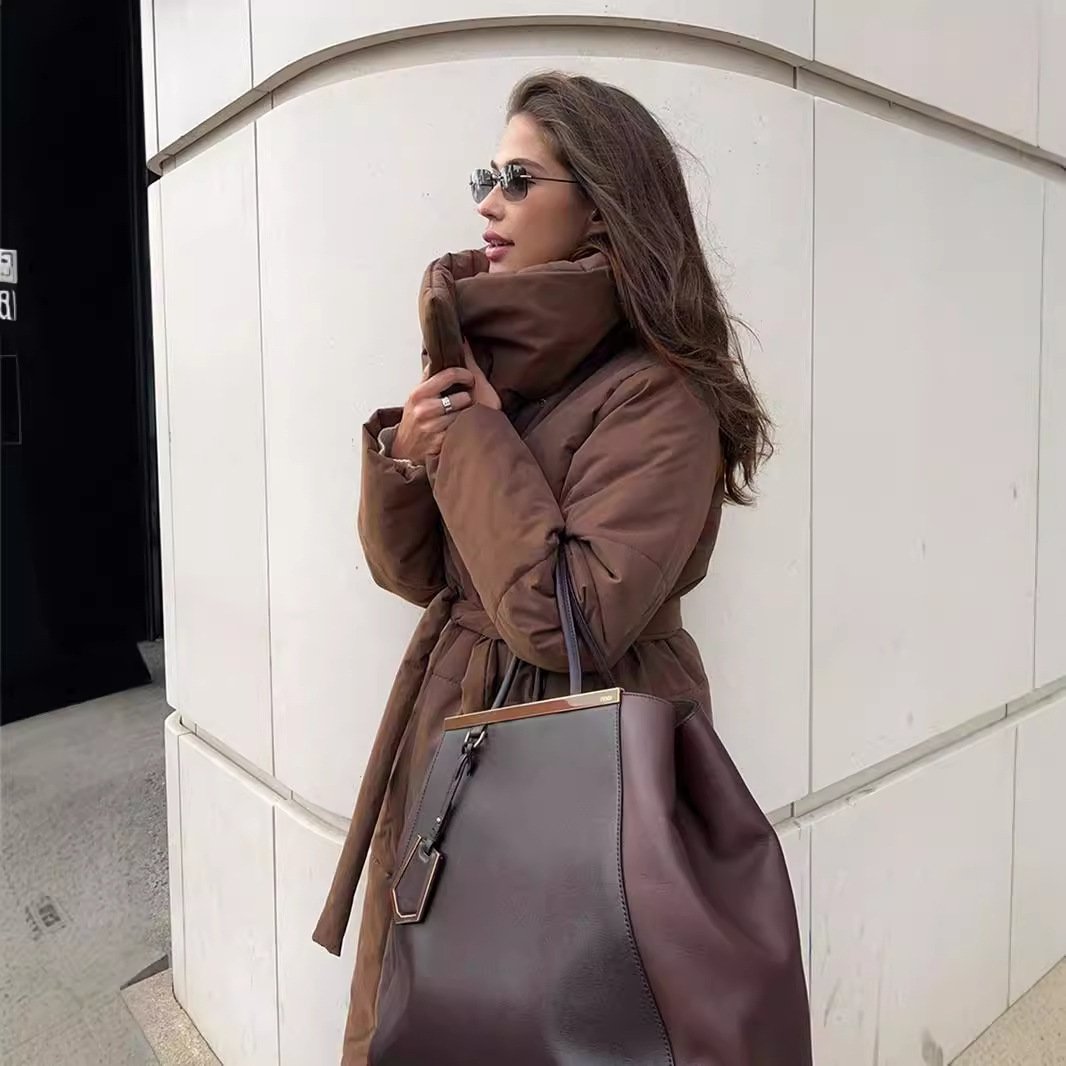 US/EU Cut Wide Warm Long Collar Coat Jacket - Image 8