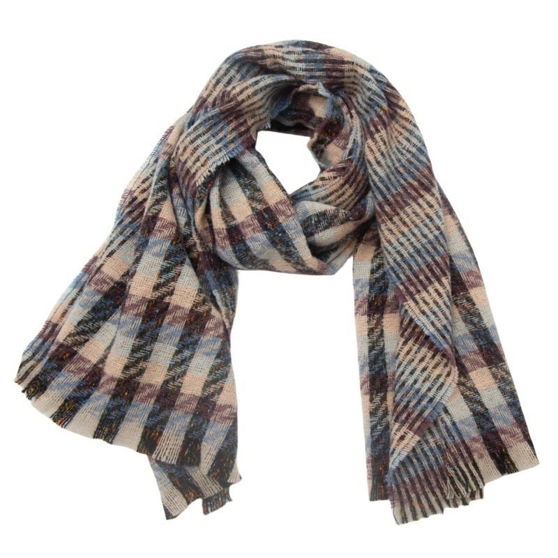 US/EU Style Winter Worm Plaid Scarf Shawl - Image 7