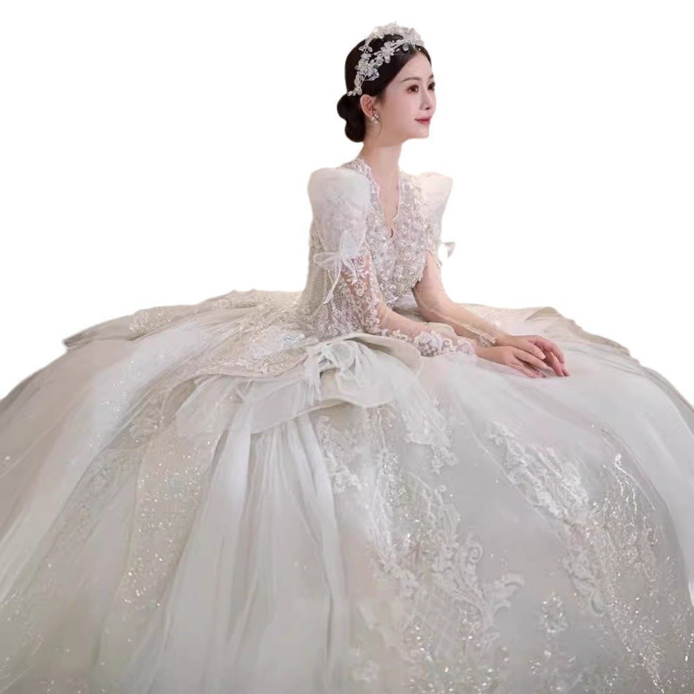 Timeless French Long Sleeve Wedding Dress - Image 2