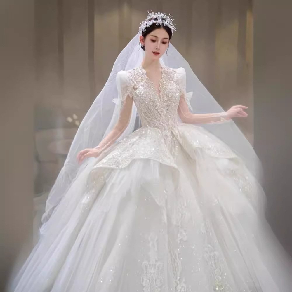 Timeless French Long Sleeve Wedding Dress - Image 5
