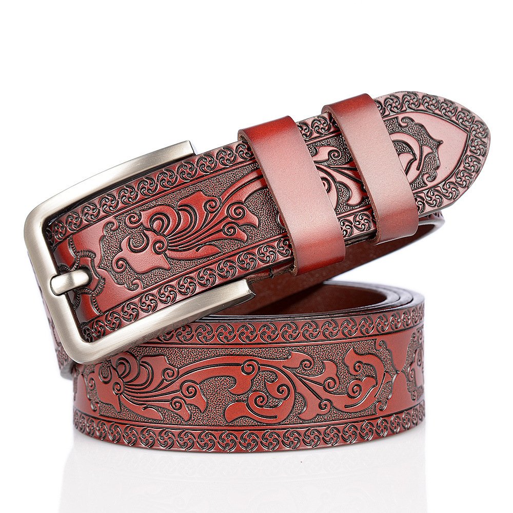 Men's Carved Craft Fashioned Leather Belt - Image 8