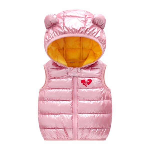 Children Warm Down Vest Autumn Baby Boys Girls Sleeveless Waistcoat Kids Outerwear Vests Children Hooded Jackets - Image 4