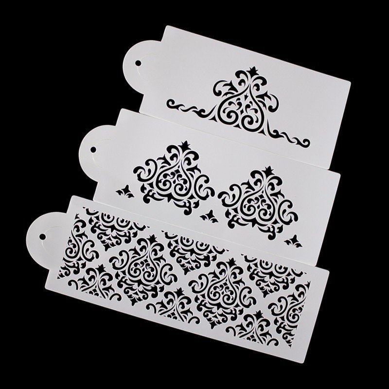 Cake Stencil Set – 3-Piece Filigree Design - Image 6