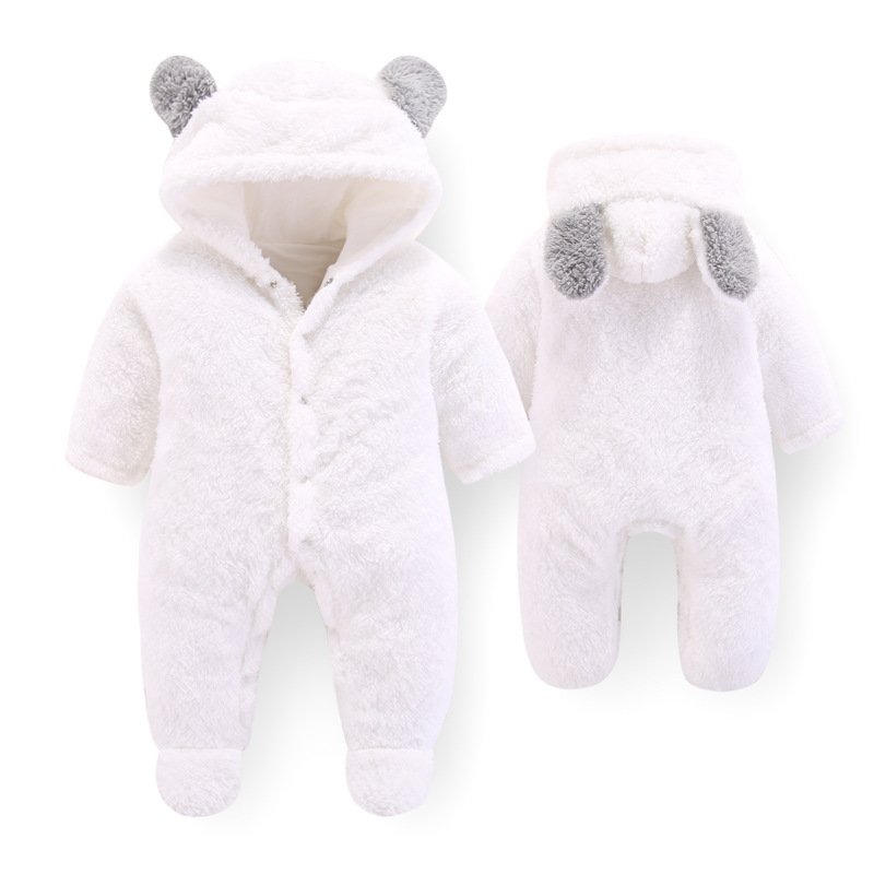 Hooded Plush Baby Jumpsuit Romper Outfit - Image 5