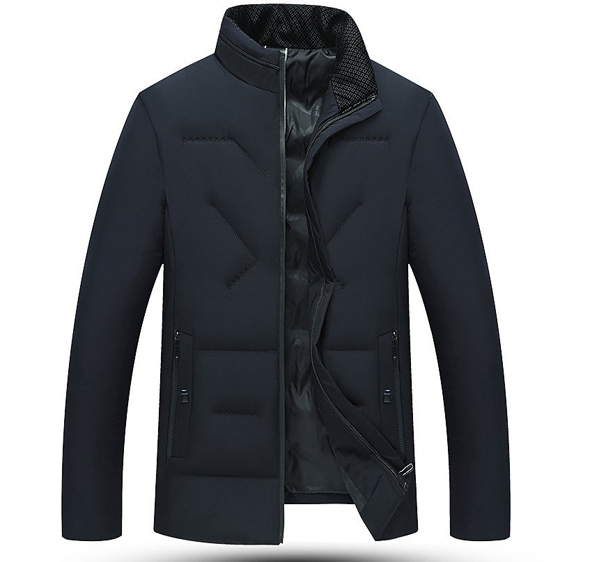 Zippered Collar Silky Cotton-padded Jacket - Image 5
