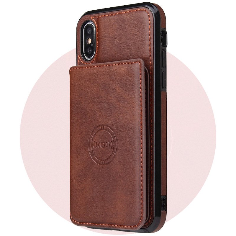 Card wallet leather and case for iPhone