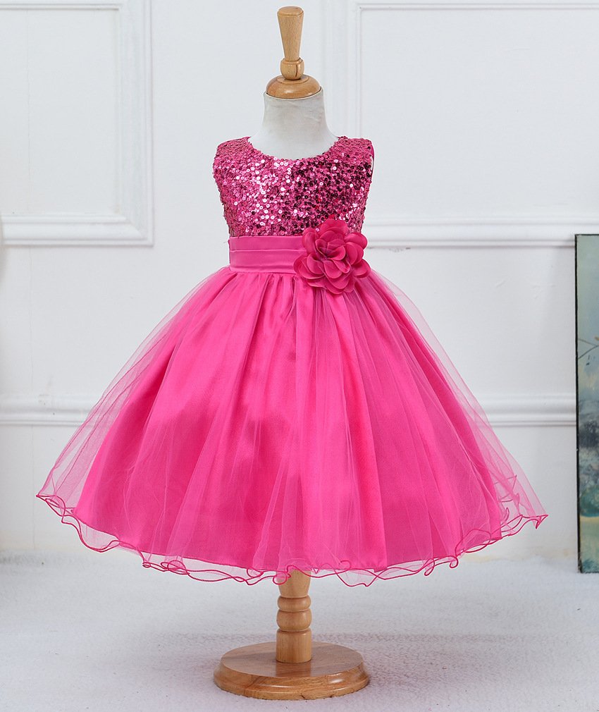 Girl Sequin Flower Wedding Princess Dress - Image 2