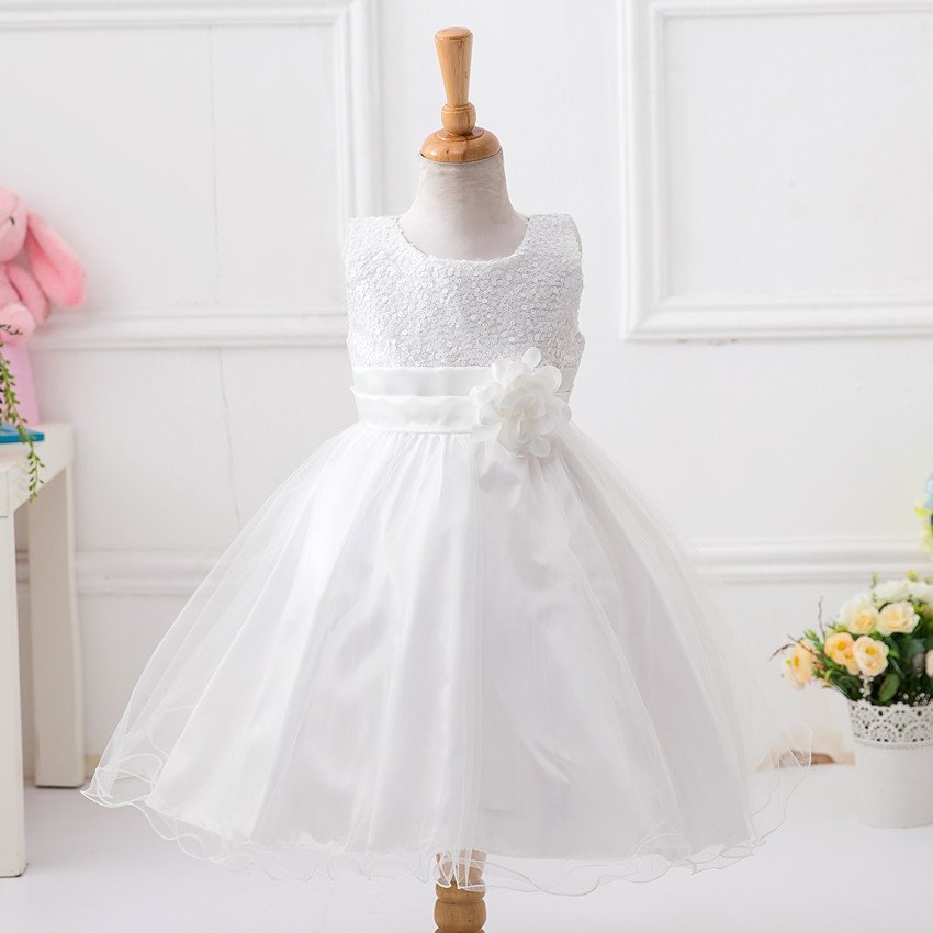 Girl Sequin Flower Wedding Princess Dress - Image 7