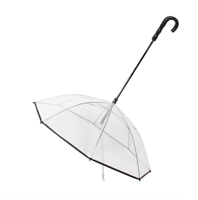 Transparent Dog Umbrella with Leash Handle - Image 2