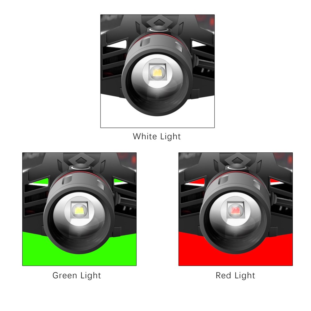 T6 Zoom Headlamp with White-Red-Green Light - Image 5