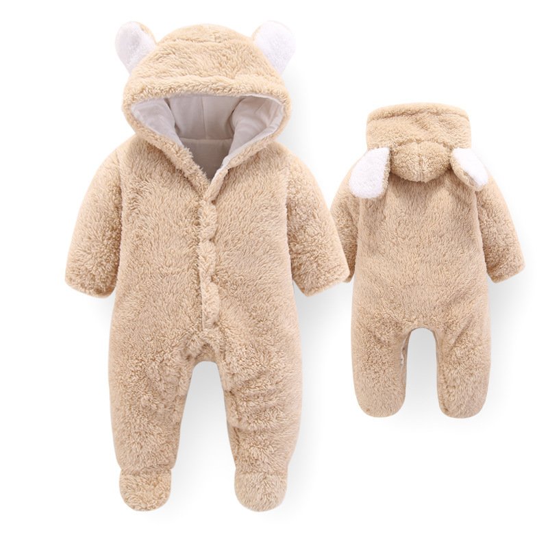 Hooded Plush Baby Jumpsuit Romper Outfit - Image 7