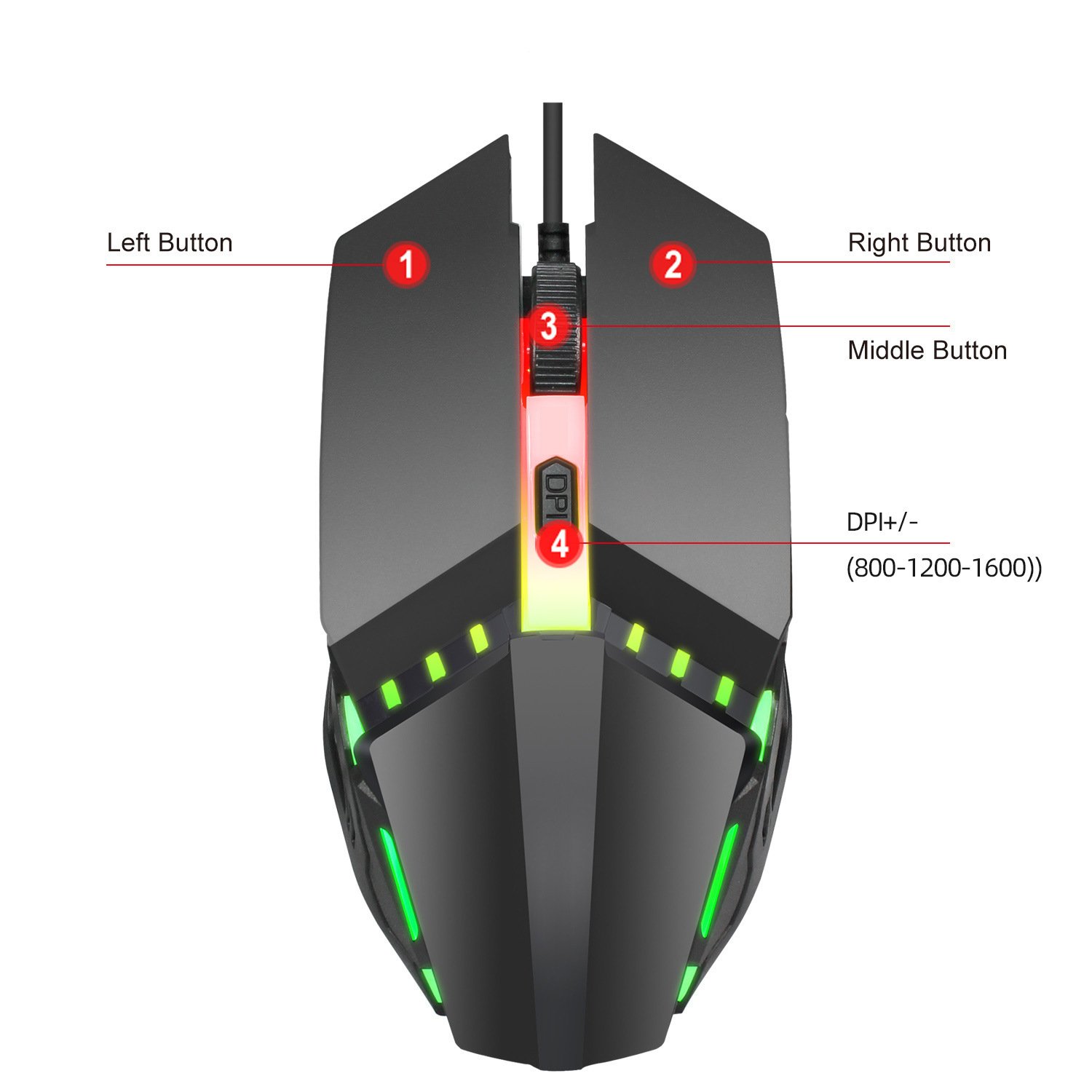 Gaming Mouse set with one hand Keyboard - Image 3