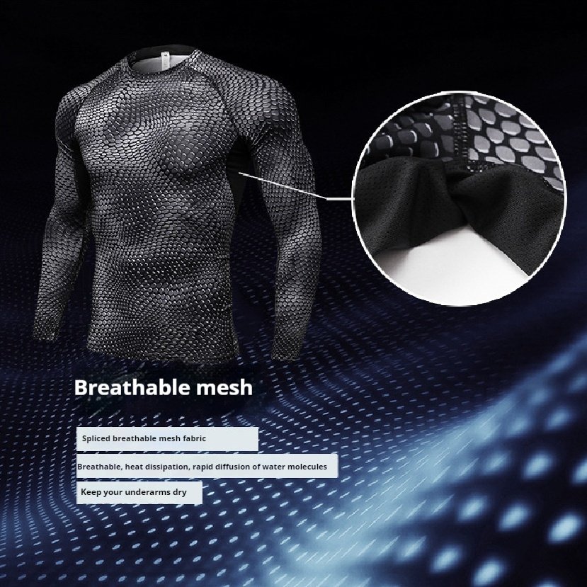 Men's Tight 3D Long Sleeve Training T-shirt - Image 2